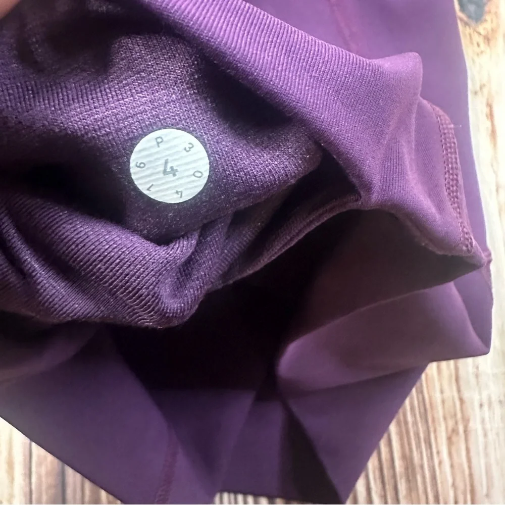 Lululemon Athletica High Waisted Mesh Panel Leggings Size (4) Burgundy